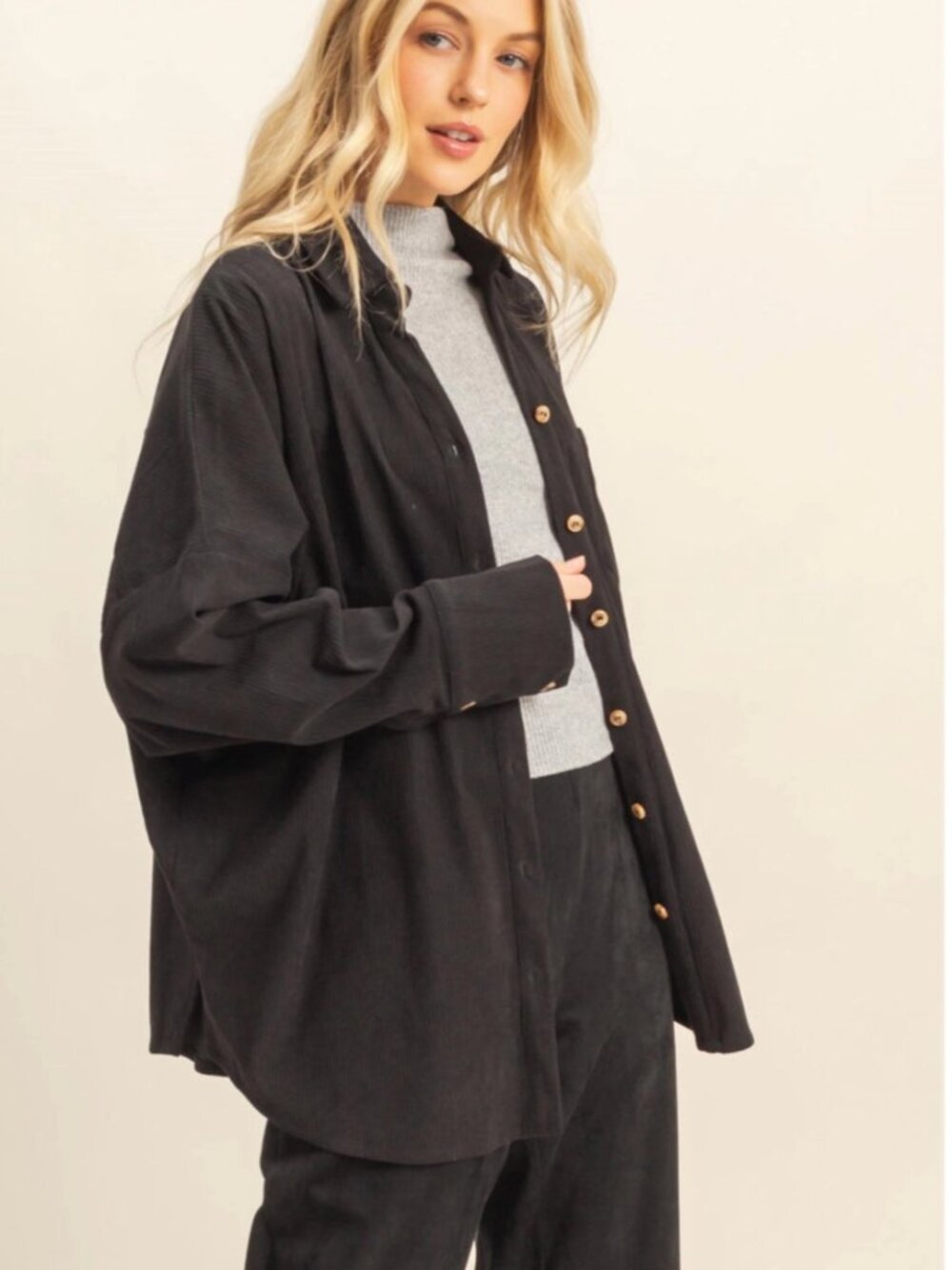 Overslept Corduroy Shacket